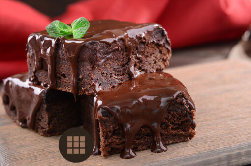 Chocolate Brownies with Ganache icing